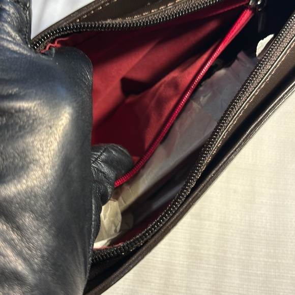 Cole Haan Structured Shoulder Dark Brown Leather Bag - Picture 11 of 13